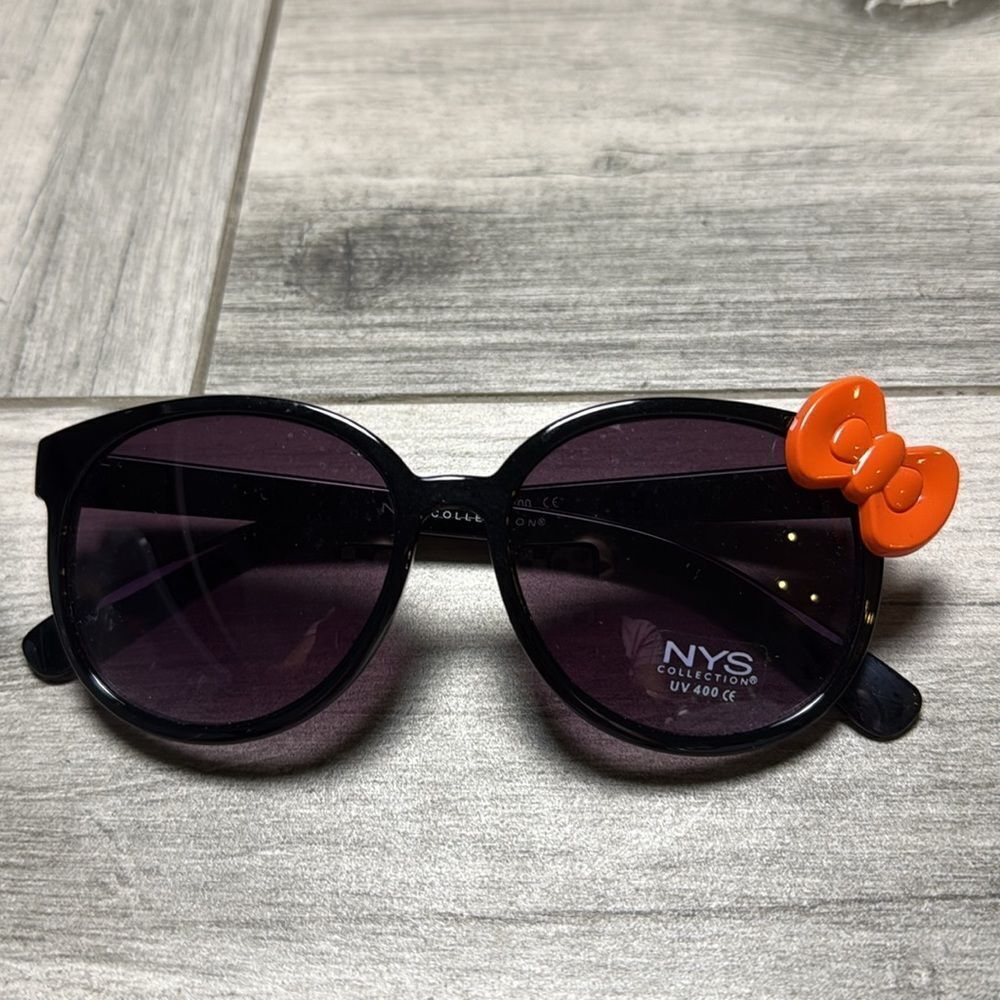 NYS Colllection Womens Hello Kitty Ribbon 100 UV Protection Sunglasses Orange/Bk